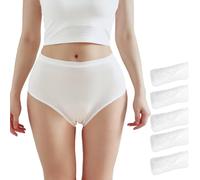 STARLY Disposable Underwear for Women High Waist Comfy Travel Briefs Independent Packing Fast Drying Panties (White,5-Pack,2XL)