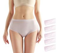 STARLY Disposable Underwear for Women High Waist Comfy Travel Briefs Independent Packing Fast Drying Panties (White,5-Pack), Purple, L