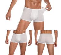 STARLY Mens Disposable 100% Cotton Underwear Travel Boxers Briefs Portable Shorts White Color 5PK(Medium)