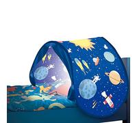 Starlyf SleepFun Pop Up Bed Tent - Party Planet with Lights, Magical World for Girls & Boys (Blue)