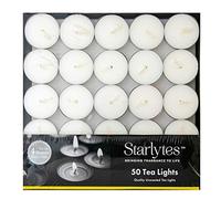 STARLYTES UNSCENTED TEA LIGHTS 50 PACK 4HOURS BURN TIME