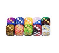 StarMall 16mm 10-Pack Two Color 6 Sided Dice D6 Polyhedral Dice