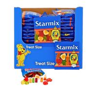 Starmix Mini Sweet Bags - 100 x 16g Treat Packs - 1.8kg Box - Thank You Sticker Made For Haribos - Perfect for Party Bags, Birthdays, Halloween & Christmas Gifts - Homora