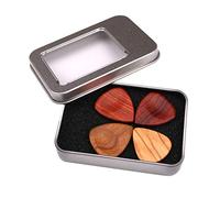 Starmood 1 Set Wooden Plectrums Picks with Storage Case Accessories for Guitar Bass Banjo