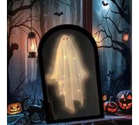 Starnearby 2025 Halloween Hologram Ghost Mirror, Novelty Spooky Scary Ghosts for Halloween Decorations Indoor, Halloween Room Decor, Halloween Party Supplies (L, Round)
