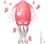 Starnearby Dancing Squid Baby Toy, Electric Crawling Octopus Toy with LED Light & Music, Magic Squid Tummy Time Toy for 3 4 5 6 Year Old Kids Boys Girls Birthday Gifts, Funny Squid for Desk Decor