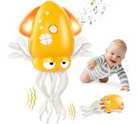 Starnearby Dancing Squid Baby Toy, Electric Crawling Octopus Toy with LED Light & Music, Magic Squid Tummy Time Toy for 3 4 5 6 Year Old Kids Boys Girls Birthday Gifts, Funny Squid for Desk Decor