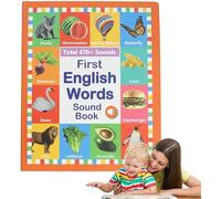 Starnearby First English Words Sound Book, My First English Sound Toy - 470+ Words, 21 Themes, Speak and Spell, Fun Word Game, Juguete Educativo for Educational Language (Red)