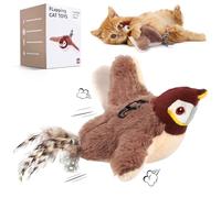 Starnearby Flapping Bird Cat Toy, Interactive Cat Toys, Rechargeable Automatic Flapping Wings Chirping Bird Chase Cat Toy for Indoor Cats