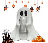 Starnearby Halloween Coke Ghost Can Holder - Cute Spooky Drink Holder Decor for Soda Cans, Interchangeable Desktop Ghost Figurine with Accessories, Swap Cans Anytime (15CM)