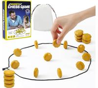 Starnearby Magnetic Chess Game, Portable Magnet Stone Games with String, Party Travel Camping Desktop Magnetic Strategy Chess, Family Educational Games for Kids and Adults (Gold)