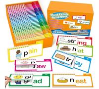 Starnearby Phonics Flash Cards, 30 Read and Rhyme Flip Books, 287 Early Educational Alphabet Flash Cards Word Family Building Reading Book, Preschool Kindergarten Sight Words Phonics Game for Toddlers