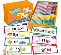 Starnearby Phonics Flash Cards,30 Read and Rhyme Flip Books,300+ Early Educational Alphabet Flash Cards Word Family Building Reading Book,Preschool Kindergarten Sight Words Phonics Game for Toddlers