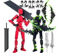 Starnearby T13 Action Figure, 2pcs Assembly Completed 13CM 3D Printed Titan 13 Action Figure Dummy 13 Lucky 13 with 4 Weapons & 6 Hands Sets, Kids' Play Action Figures Collectors Desktop Decorations