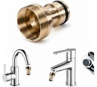 Starnearby Tap Adaptor for Garden Hose, Gardena, 1/2 Inch & 3/4 Inch | Solid brass, rust-proof and durable, quick and easy installation for garden watering and car washing