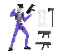 Starnearty 8Inch New T13 Action Figure, Assembly Completed 3D Printed Multi-Jointed Movable Toy Titan Dummy 13 Action Figures Desktop Decorations for Game Lovers Toy (Black Red)