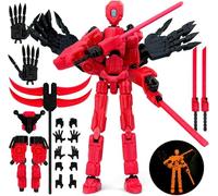 Starnearty 8Inch New T13 Action Figure, Assembly Completed 3D Printed Multi-Jointed Movable Toy Titan Dummy 13 Action Figures Desktop Decorations for Game Lovers Toy (Red)