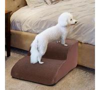 STARNINE Dog Steps For Bed Non Slip Pet Dog Steps For Sofa Soft Pet Ladder Steps Indoor Use Washable Sofa Steps High Density Foam (Brown, 2 Step, 2)