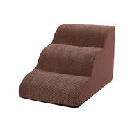 STARNINE Dog Steps For Bed Non Slip Pet Dog Steps For Sofa Soft Pet Ladder Steps Indoor Use Washable Sofa Steps High Density Foam (Brown, 3 Step, 3)