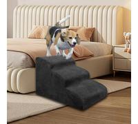 STARNINE Dog Steps For Bed Non Slip Pet Dog Steps For Sofa Soft Pet Ladder Steps Washable Sofa Steps High Density Foam (Black, 3 Step, 3)