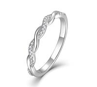 Starnny Women Ring 925 Sterling Silver Infinity Ring with 3A Cubic Zirconia Gifts for Her,L½