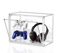 starogegc Upgrade Controller Holder & Headset Holder, Headphone Stand for Desk, Acrylic Display Case and Stand for Xbox, PS5, PS4, PS3, Switch Pro and Almost All Controller/Headphones, GC-GMC-1P
