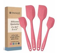 Starpack 'Scrape and Stir' Silicone Rubber Spatula Set (4-Piece) - LFGB Non Toxic, 600°F Heat Resistant, BPA-Free, One-Piece Kitchen Baking Spatulas - Dishwasher Safe for Nonstick Cookware Earthy Pink