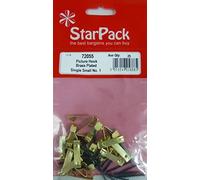 Starpack Set of 25 Brass Plated Single Picture Hooks with Nails, Various