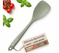 StarPack Silicone Spoonula The All-Rounder 11 Inch - LFGB Spoon Spatula, 600°F Heat Resistant, BPA-Free - One-Piece Seamless, Dishwasher Safe - for Nonstick Cookware, Sage Green