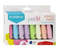 STARPAK Pastel Acrylic Paints, 8 Colours, 25 ml each, Artistic Paint Set