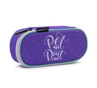 Starplast Pencil Case 1 Rigid Fabric Zipper Oval Shape Designs School High School Boy Girl Unisex Colourful Lined Inner Pockets, design 5, DESIGN 5