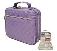 StarPlus2 Medium Pill Bottle Organizer, Medicine Bag, Case, Carrier for Medications, Vitamins, and Medical Supplies - Travel Medicine Organizer Home Storage Med Bag - Ultrasonic Purple (Without Lock)