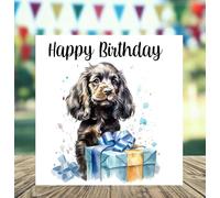 Starprint American Cocker Spaniel Dog 6"x 6" Birthday Card Gifts and Designs. Space for your own message inside. Can be personalised - with Matching Envelope