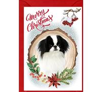 Starprint Japanese Chin Dog Christmas Card (6" x 4") with matching Envelope