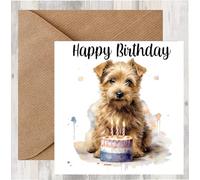 Starprint Norfolk Terrier Dog 6"x 6" Birthday Card Gifts and Designs. Space for your own message inside. Can be personalised - with Matching Envelope