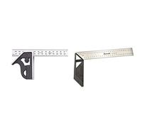 Starrett 10MH-150 Cast Iron Square Head Student Combination Square,Silver, 150 mm Size & K53M-250-S Try Square