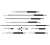 Starrett 124B Solid-Rod Vernier Inside Micrometers Set, 2-12" Range, 0.001" Graduation, +/-0.0001" Accuracy, Without Case