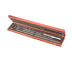 Starrett 124CZ Solid-Rod Vernier Inside Micrometer Set, 8-32" Range, 0.001" Graduation, +/-0.0001" Accuracy, With Case