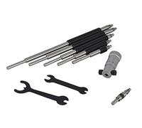 Starrett 124MAZ Solid-Rod Vernier Inside Micrometers Set, 50-200 mm Range, 0.01 mm Graduation, +/-0.003" Accuracy, With Case