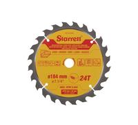 Starrett 184mm TCT Circular Saw Blade for Wood, 24-Tooth, 16/20mm Bore