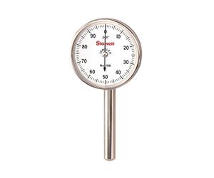 Starrett 196B1 Universal Dial Indicator, Back Plunger, White Dial, 0-100 Reading, 0-0.2" Range, 0.001" Graduation
