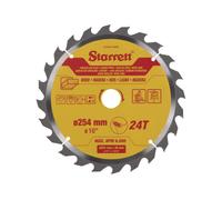 Starrett 254mm TCT Circular Saw Blade for Wood, 24-Tooth, 16/19/25/30mm Bore