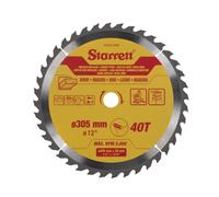 Starrett 305mm TCT Circular Saw Blade for Wood, 40-Tooth, 16/19/25/30mm Bore