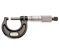 Starrett 436.1MXRL-100 Outside Micrometre, Ratchet Stop, Lock Nut, Carbide Faces, 75-100mm Range, 0.01mm Graduation, +/-0.004mm Accuracy