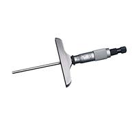 Starrett 445AZ-6RL Vernier Depth Gauge, Ratchet Stop, Lock Nut, Micrometre Type, 0-6" Range, 0.001" Graduation, 3" Base, 6 Rods, +/-0.0001" Accuracy
