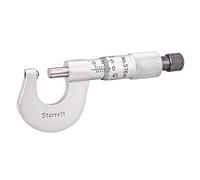 Starrett 576MXR Micrometre, Ratchet Stop, Carbide Faces, 0-13mm Range, 0.01mm Graduation, Full Finish Tapered Frame