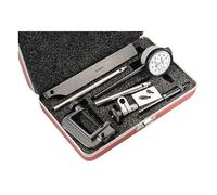 Starrett 650A1Z Dial Indicator with Deep Hole Attachment, 0.375" Stem Dia., Back Plunger, White Dial, 0-100 Reading, 1.6875" Dial Dia., 0-0.2" Range, 0.001" Graduation