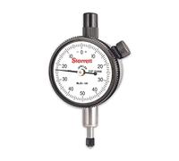 Starrett 81-141J Dial Indicator, 0.375" Stem Diameter, Lug-On-Centre Back, White Dial, 0-50-0 Reading, 1.6875" Dial Diameter, 0-0.25" Range, 0.001" Graduation