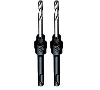 Starrett A1-1E Hole Saws Arbor - SDS-PLUS Shank 8.75mm Hex Arbor For 14-30mm Holesaws with Extra Length HSS Pilot Drill Bit - Quick Change Mandrel (Pack of 2)