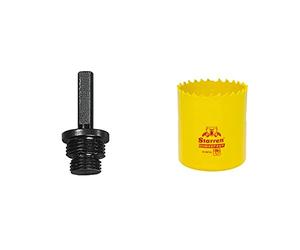 Starrett A19 Arbor for A1/A2/A10 & Deep Cut Hole Saw - DCH0200 Heavy Duty Bi-Metal with Extra Cobalt HSS Teeth - For Metals Wood Cast Iron Fibreglass Plastic Materials - 51mm